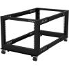 StarTech.com 4-Post 12U Mobile Open Frame Server Rack, 19in Network Rack with Wheels, Rolling Rack for Computer/AV/Data/IT Equipment – Casters, Leveling Feet or Floor Mounting (4POSTRACK12U)(8U)
