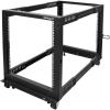 StarTech.com 4-Post 12U Mobile Open Frame Server Rack, 19in Network Rack with Wheels, Rolling Rack for Computer/AV/Data/IT Equipment – Casters, Leveling Feet or Floor Mounting (4POSTRACK12U)(12U)