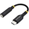 StarTech.com 5in (12.7cm) USB-C to 3.5mm TRRS Headphone/Headset Jack Audio Adapter, 32-bit DAC, USB C Aux Dongle for PC/Phone