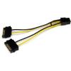 StarTech.com 6in SATA Power to 6 Pin PCI Express Video Card Power Cable Adapter – SATA to 6 pin PCIe power, Black, Yellow (SATPCIEXADAP)
