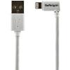 StarTech.com Angled Lightning to USB Cable – 2m (6ft) – White – Apple MFi Certified (USBLT2MWR)