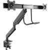 StarTech.com Desk Mount Dual Monitor Arm with USB & Audio – Slim Adjustable Dual Monitor VESA Mount for up to 32″ (17.6lb/8kg) Displays – Ergonomic Articulating – C-Clamp/Grommet (ARMSLIMDUAL2USB3)(Dual Monitor – Pass-thru USB & Audio)