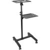 StarTech.com Mobile Standing Desk – Portable Sit Stand Ergonomic Height Adjustable Cart on Wheels – Rolling Computer/Laptop Workstation Table with Locking One-Touch Lift for Teacher/Student (STSCART2)(Mobile Projector and Laptop Stand)