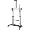 StarTech.com Mobile TV Stand – Heavy Duty TV Cart for 60-100″ Display (100kg/220lb) – Height Adjustable Rolling Flat Screen Floor Standing on Wheels – Universal Television Mount w/Shelves (STNDMTV100)