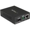 StarTech.com Multimode (MM) LC Fiber Media Converter for 10/100/1000 Network – 550m – Gigabit Ethernet – 850nm – with SFP Transceiver, TAA (MCM1110MMLC)(Gigabit LC Compact)