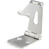 StarTech.com Phone and Tablet Stand – Foldable Universal Mobile Device Holder for Smartphones & Tablets Adjustable Multi-Angle Ergonomic Cell Phone Stand for Desk Portable, 4in to 13in (USPTLSTND)(Silver)