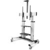 StarTech.com Rolling TV Cart/Stand On Wheels, Up to 100-inch/220lb Flat Screens, Hand Crank Height Adjustable Mobile Trolley