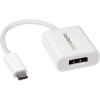 StarTech.com USB C to DisplayPort Adapter – 4K 60Hz/8K 30Hz – USB Type-C to DP 1.4 HBR2 Adapter Dongle – Compact USB-C (DP Alt Mode)Monitor Video Converter – Thunderbolt 3 Compatible – White(CDP2DPW)