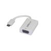 StarTech.com USB C to VGA Adapter with Power Delivery – 1080p USB Type-C to VGA Monitor Video Converter w/ Charging – 60W PD Pass-Through – Thunderbolt 3 Compatible – Black (CDP2VGAUCP)(White)
