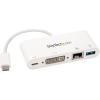 StarTech.com USB-C to HDMI Adapter – 4K 30Hz – Thunderbolt 3 Compatible – with Power Delivery (USB PD) – USB C Adapter Converter (CDP2HDUACP)(1x USB-A 3.0 | DVI-D)