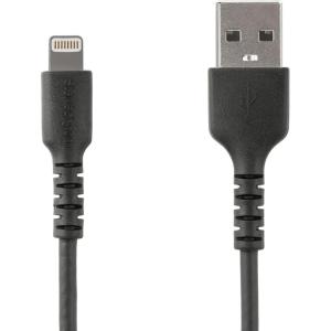 StarTech.com 3 Foot (1m) Durable Black USB-A to Lightning Cable – Heavy Duty Rugged Aramid Fiber USB Type A to Lightning Charger/Sync Power Cord – Apple MFi Certified iPad/iPhone 12 (RUSBLTMM1MB)(Black)