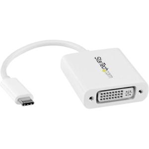 StarTech.com USB C to DVI Adapter – White – 1920×1200 – USB Type C Video Converter for Your DVI D Display/Monitor/Projector (CDP2DVIW)