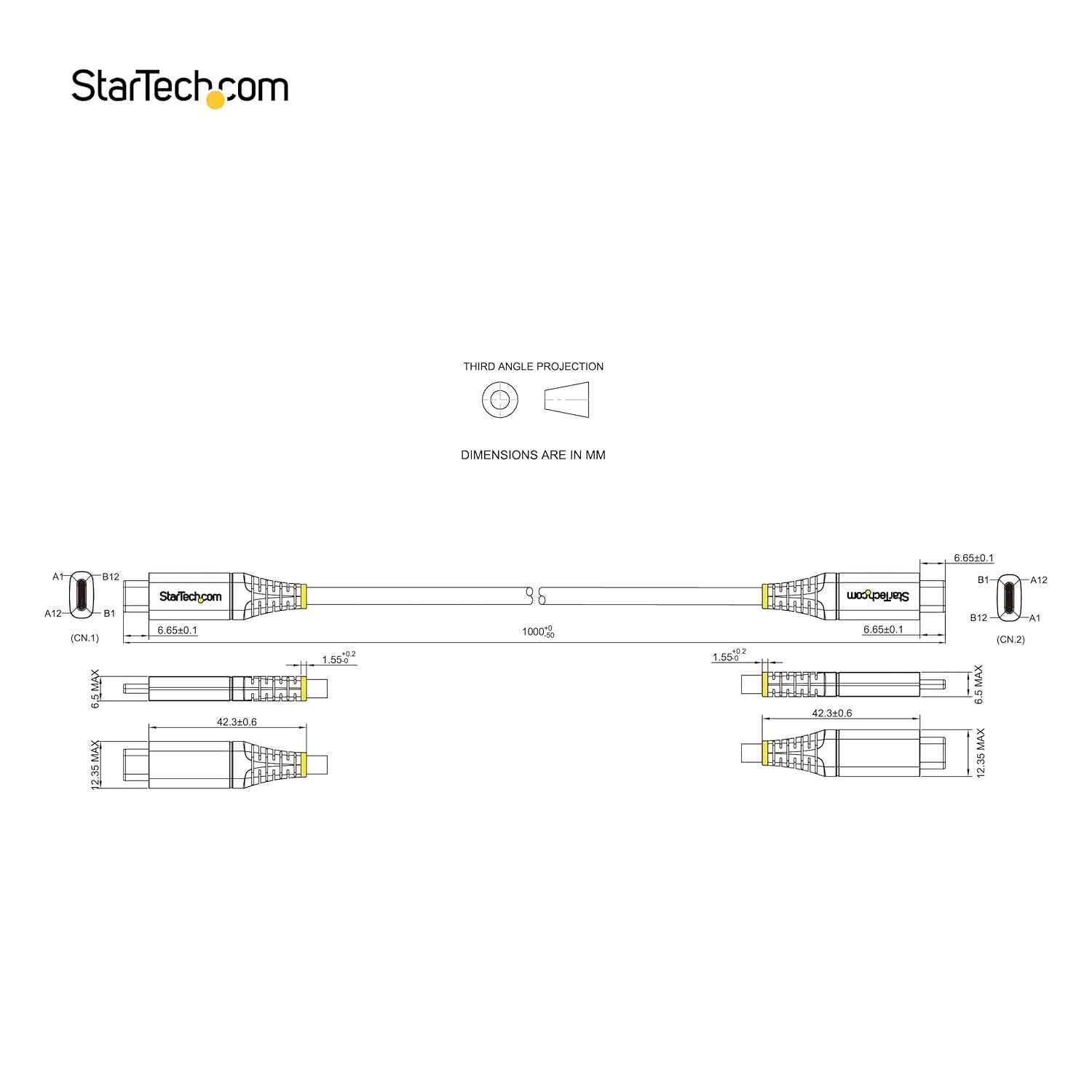 imageStarTechcom 20quot 50cm USB C Cable 10Gbps  USB 32 Gen 2 TypeC Cable  100W 5A Power Delivery Charging DP Alt Mode  USBC Cord for USBC LaptopPhoneDevice  ChargeSync USB31CCV50CM1m  3ft