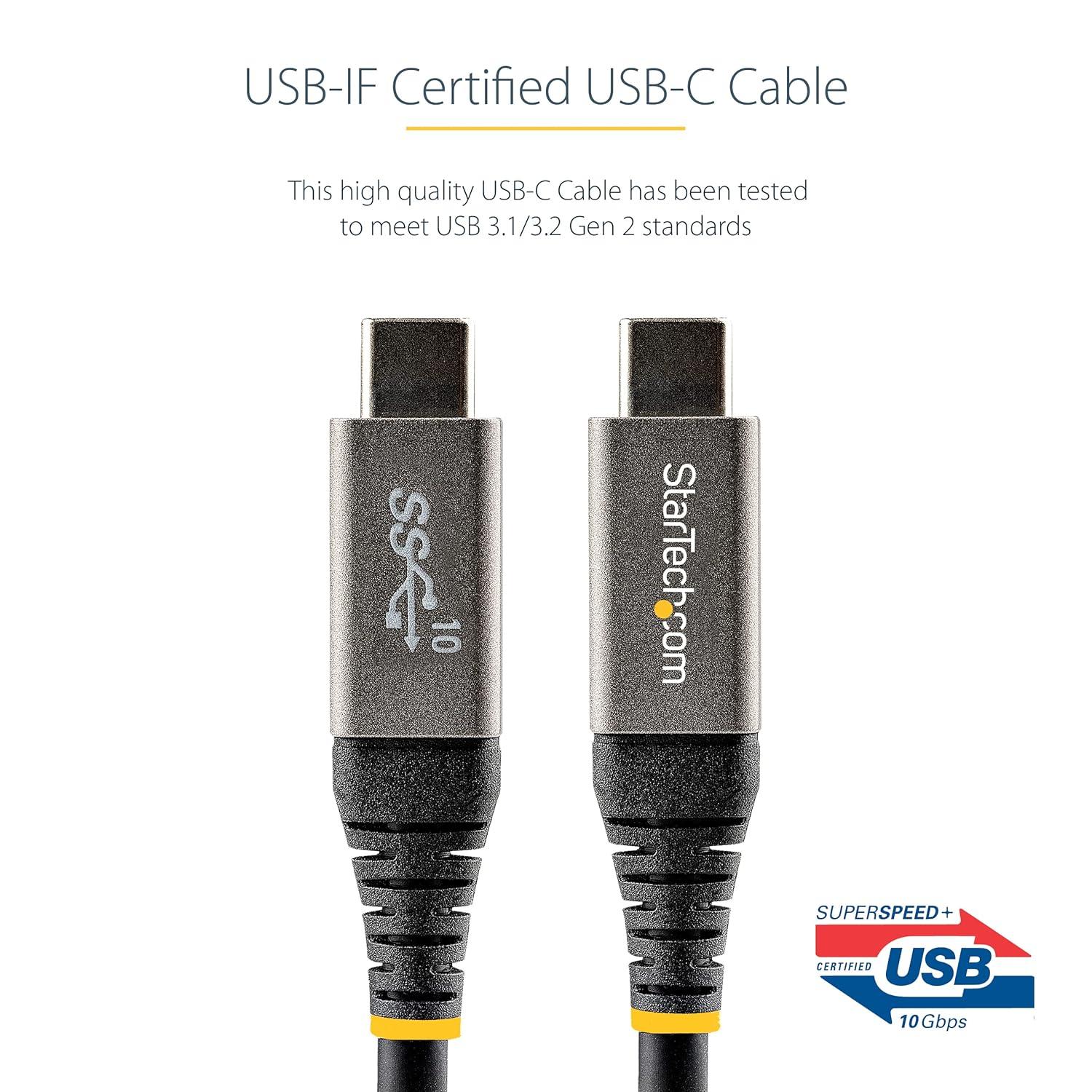 imageStarTechcom 20quot 50cm USB C Cable 10Gbps  USB 32 Gen 2 TypeC Cable  100W 5A Power Delivery Charging DP Alt Mode  USBC Cord for USBC LaptopPhoneDevice  ChargeSync USB31CCV50CM1m  3ft