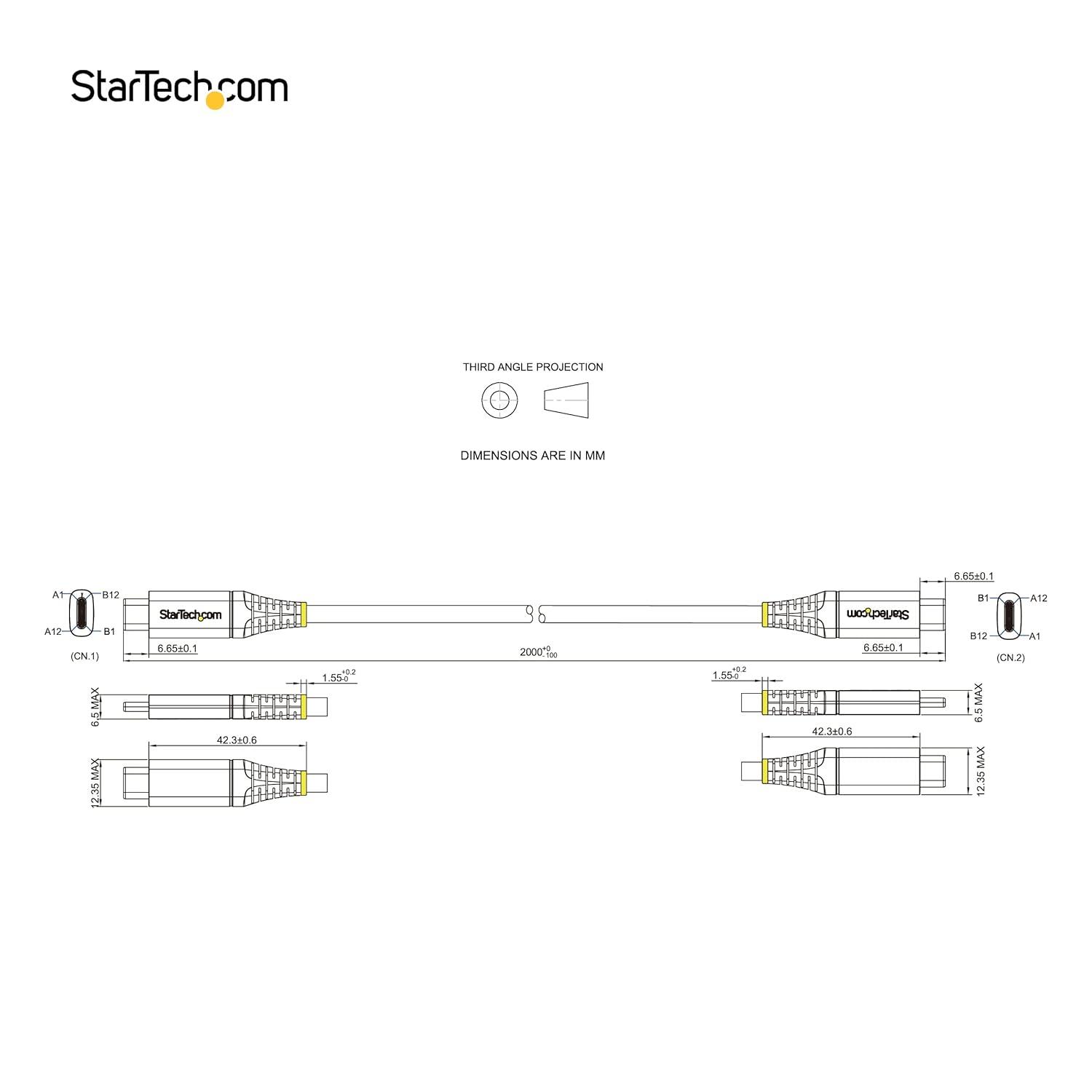 imageStarTechcom 6ft 2m USB C Cable 5Gbps  Durable USBC Cable  USB 32 Gen 1 TypeC Cable  100W 5A Power Delivery Charging DP Alt Mode  USB C to C Cord  Charge ampamp Sync USB315CCV2MElectronic Cable