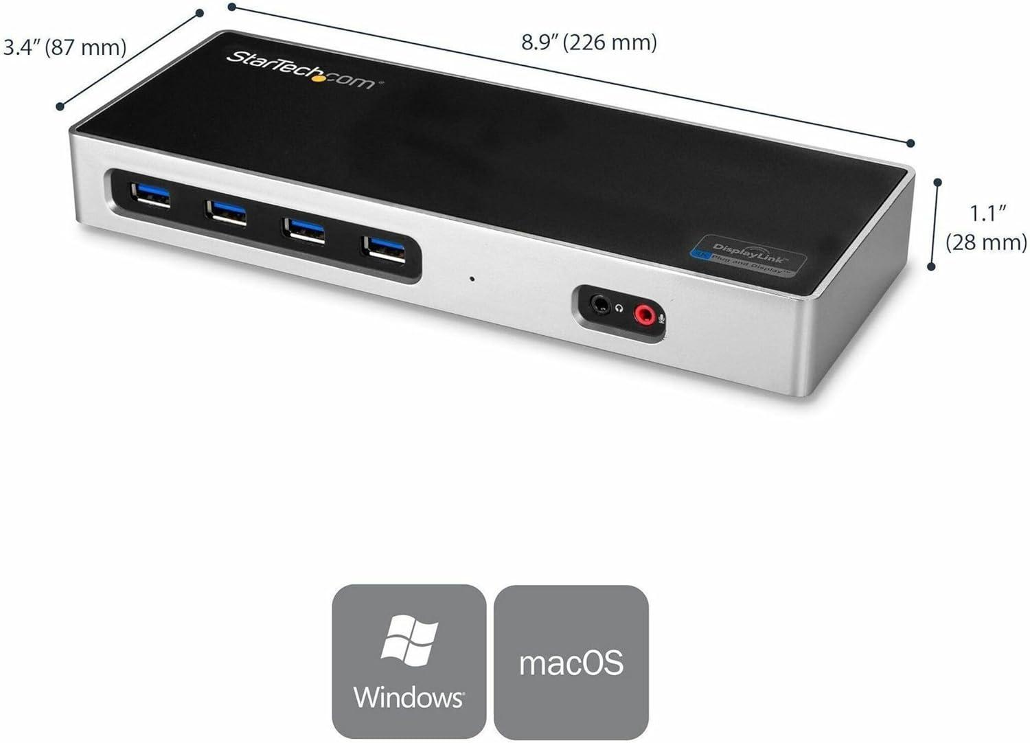 imageStarTechcom USBC ampamp USBA Dock  Dual Monitor 4K 60Hz Dock DisplayPort  HDMI  Hybrid USB 30 Docking Station for USBCUSBA Laptops  6x USB TypeA GbE  USB 31 Gen 1  MacWindows DK30A2DH
