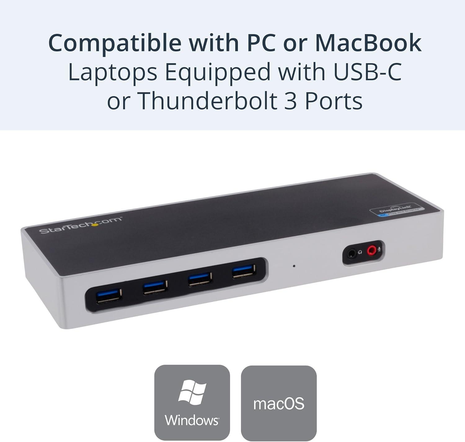 imageStarTechcom USBC ampamp USBA Dock  Dual Monitor 4K 60Hz Dock DisplayPort  HDMI  Hybrid USB 30 Docking Station for USBCUSBA Laptops  6x USB TypeA GbE  USB 31 Gen 1  MacWindows DK30A2DH