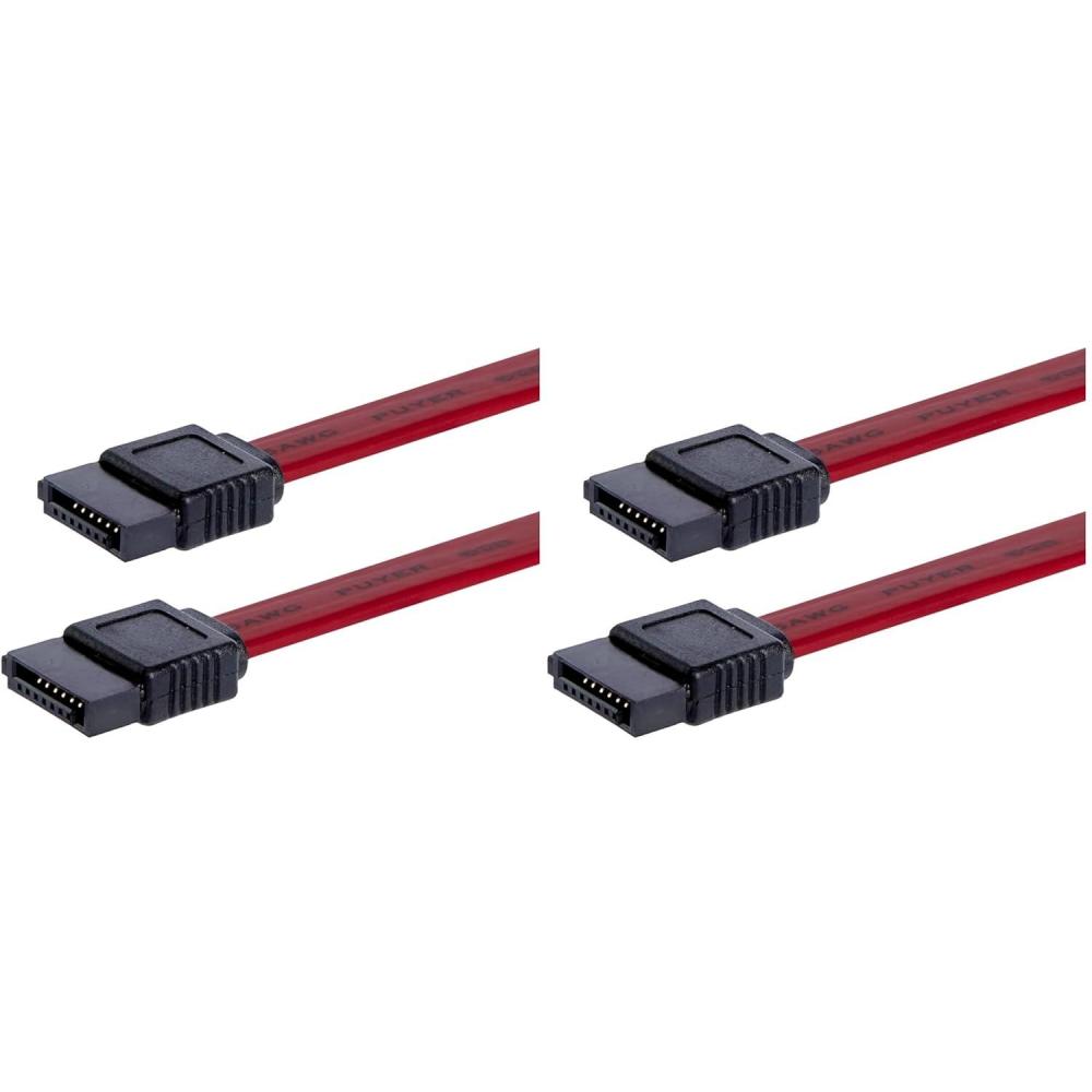 image12in Sata Serial Ata Cable  Male Sata  Male Sata  12  Red1 Count Pack of 2