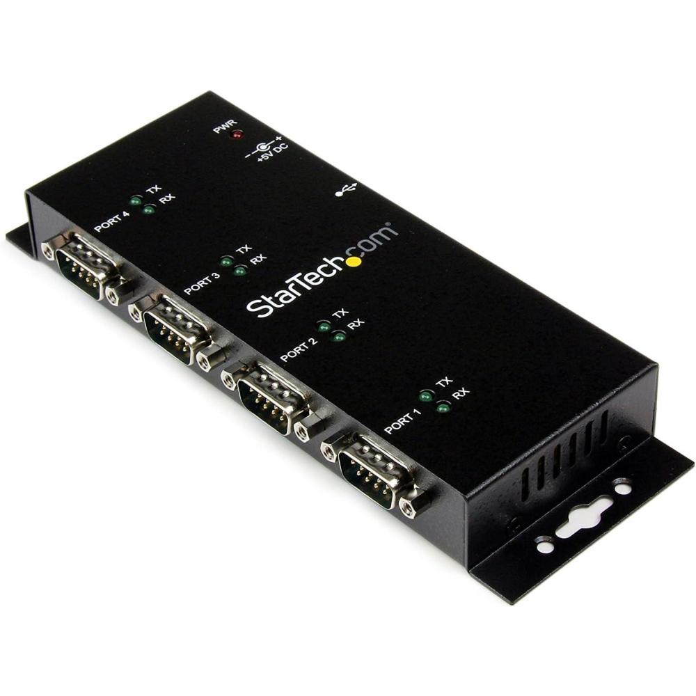 imageStarTech 8 Port USB to Serial RS232 Adapter  Wall Mount  Din Rail  COM Port Retention  FTDI USB to DB9 RS232 Hub TAA ICUSB2328I4Port