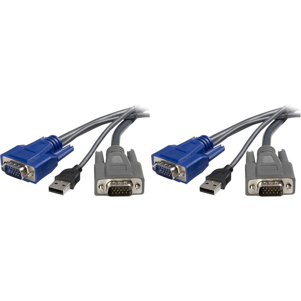 imageStarTechcom 10 ft UltraThin USB VGA 2in1 KVM Cable SVUSBVGA101 Count Pack of 2