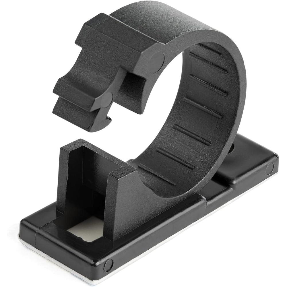 imageStarTechcom 100 Adhesive Cable Management Clips Black  NetworkEthernetOffice DeskComputer Cord Organizer  Sticky CableWire Holders  Nylon Self Adhesive Clamp UL94V2 Fire Rated TAALarge  067 in 17 mm max diameter