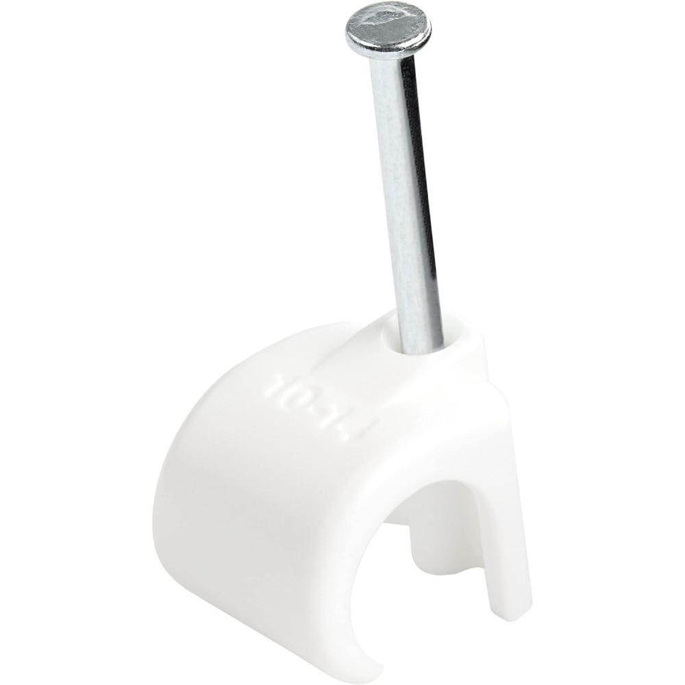 imageStarTechcom 100 Pack Extra Large Cable Clips with Nail  Reusable  Nailin Clamps  Wire Holding Clips  Ethernet CordCable Fasteners  BrickDrywall Mounting Cable Tacks  White  TAA CBMNMCC4