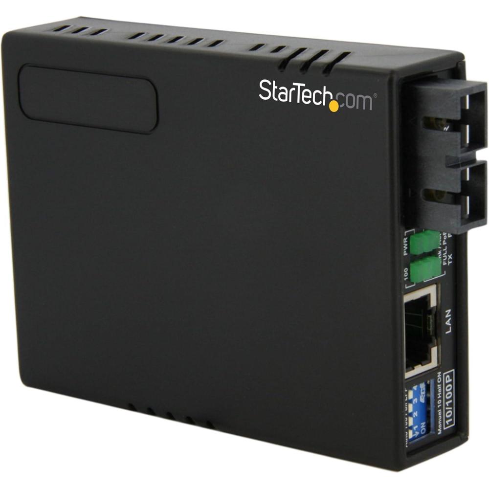imageStarTechcom 10100 Mbps Multi Mode Fiber Media Converter SC  Up to 12 miles2km TAA ET90110SC2No Chassis Mount  PoE