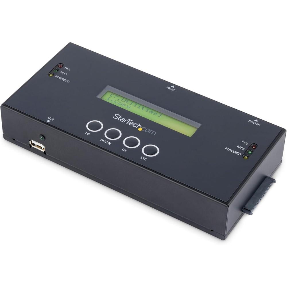 imageStarTechcom 11 Standalone Hard Drive and USB Thumb Drive DuplicatorEraser USB Flash and SATA HDDSSD Disk ClonerCopier and Wiper Toolless Sanitizer LCD Display TAA Compliant SU2DUPERA11SATASAS