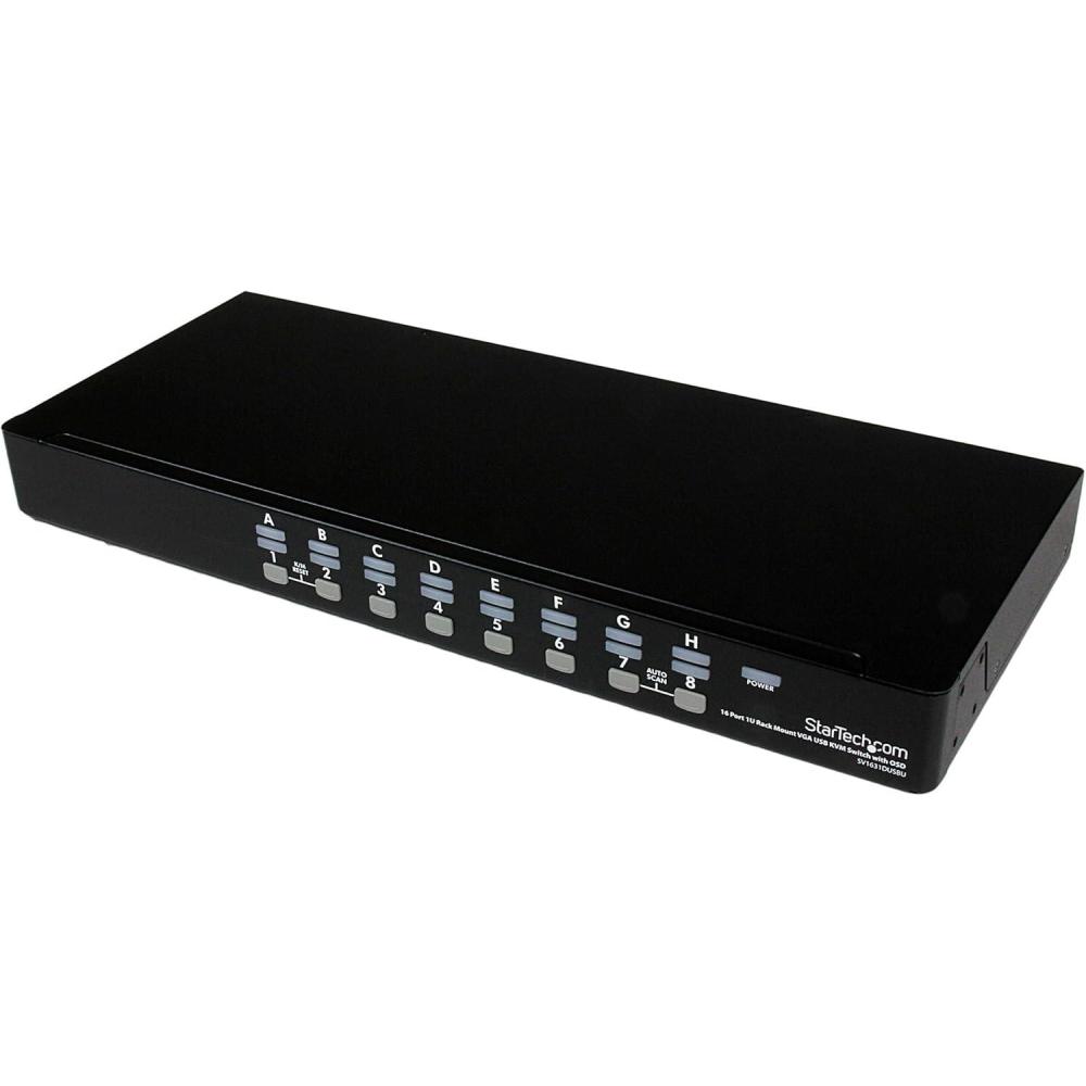 imageStarTechcom 16Port KVM Switch with OSD 1U Rackmount KVM Switch  USB and PS2  1920 x 1440  TAA 60hz SV1631DUSBUSB
