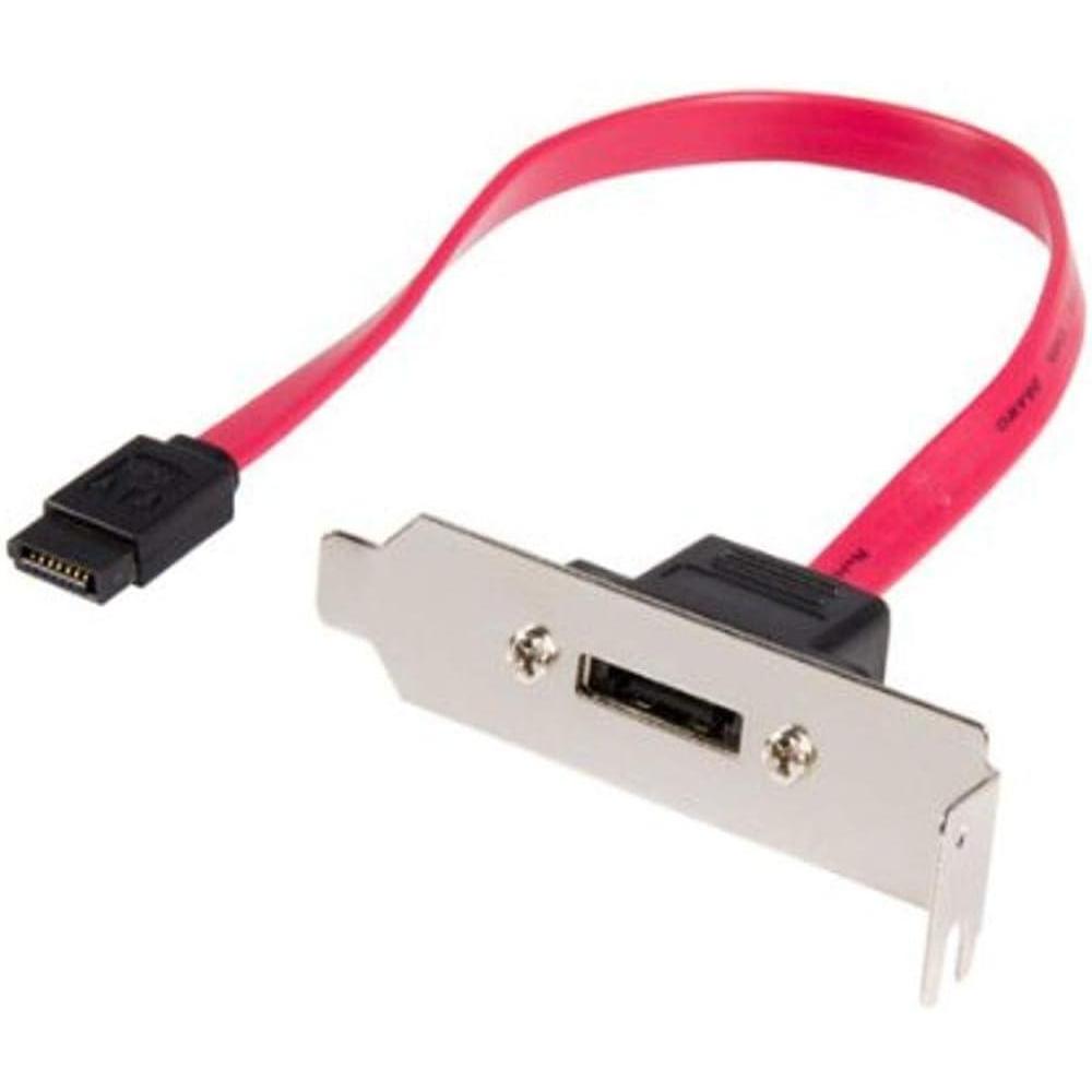 imageStarTechcom 18in 1 Port SATA to eSATA Plate Adapter  External SATA Plate  6Gbps eSATA Port  Internal SATA to eSATA Adapter  18 inch ESATAPLT18INLow Profile