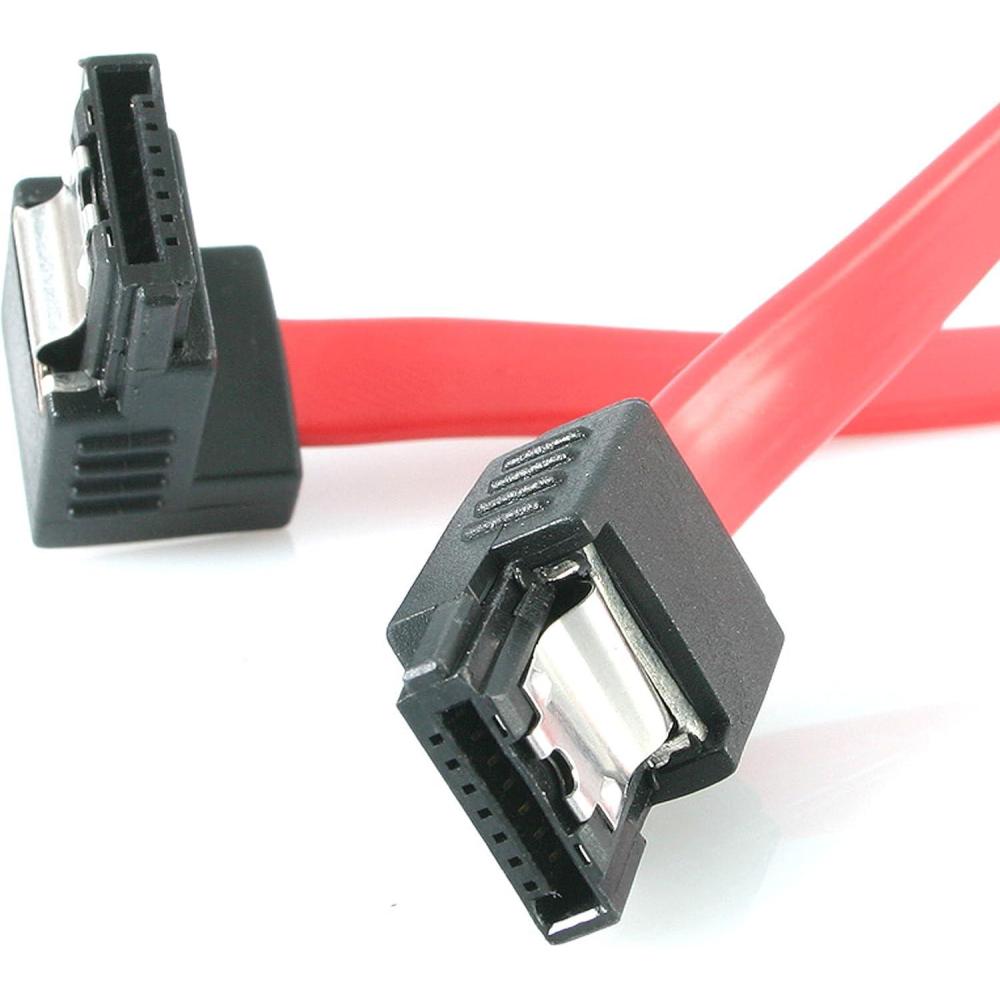 imageStarTechcom 18in Latching SATA to Right Angle SATA Serial ATA Cable  Right Angle SATA Cable  SATA 6Gbps  18 inch LSATA18RA1