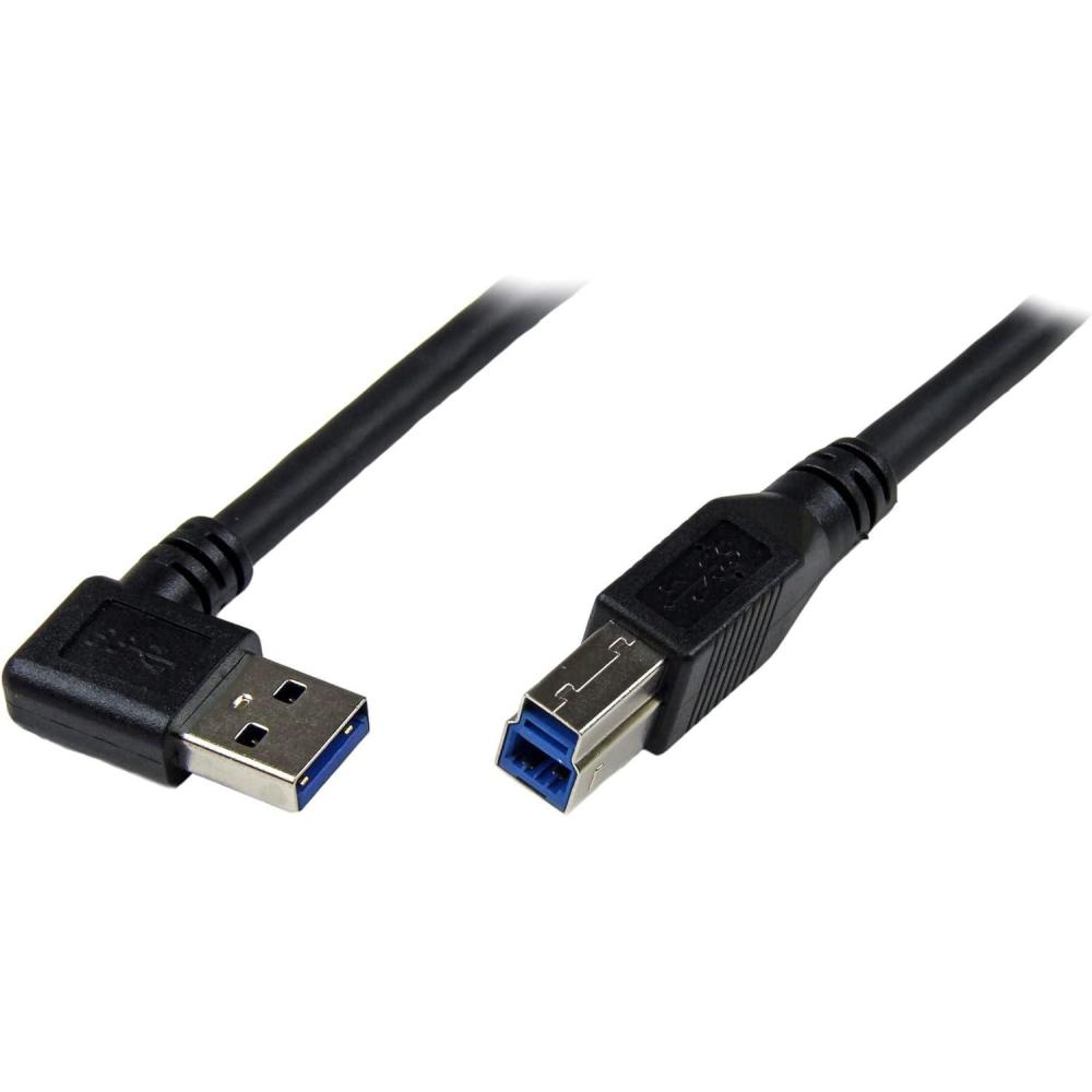 imageStarTechcom 1m Black SuperSpeed USB 30 Cable  Right Angle A to B  3 ft USB 3 Cable  Right Angle USB 30 A M to USB 30 B M USB3SAB1MRA3 ft  1m