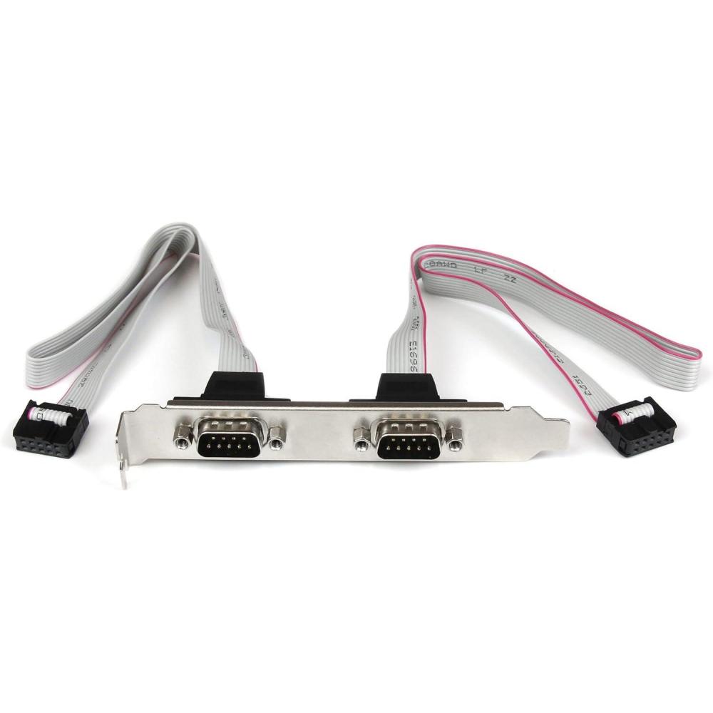 imageStarTechcom 2 Port 16in DB9 Serial Port BRacket to 10 Pin Header  DB9 bRacket  DB9 Header  Serial Port bRacket PLATE9M2P16