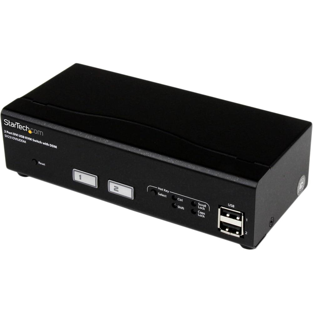 imageStarTechcom 2 Port DVI KVM Switch  USB DVI Dual Link  Hotkey ampamp Audio Support  2560x1600  60Hz KVM Switch  KVM Video Switch SV231DVIUAHRDDM Fast Switching