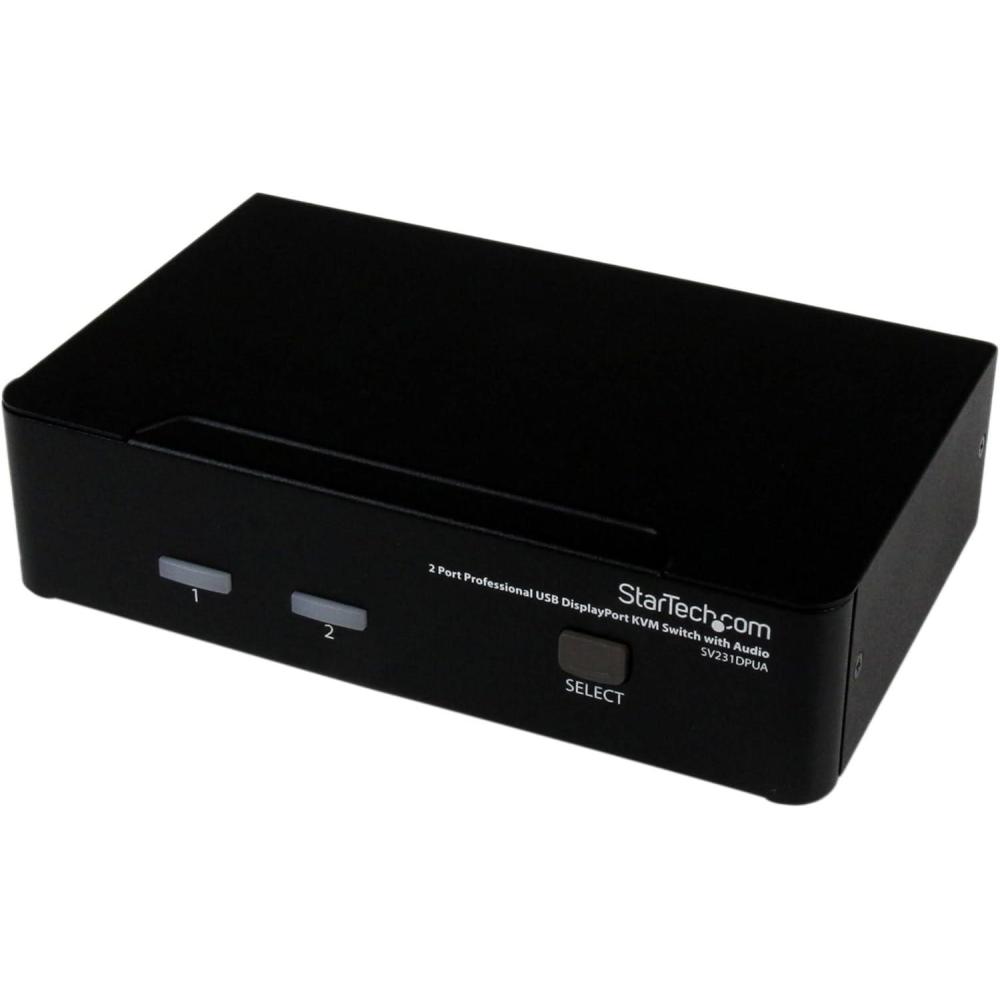 imageStarTechcom 2 Port DisplayPort KVM Switch  2560x1600 TAA 60Hz  Dual Port DP USB Keyboard Video Mouse Switch Box w Audio for Computers and Monitors SV231DPUADisplayPort