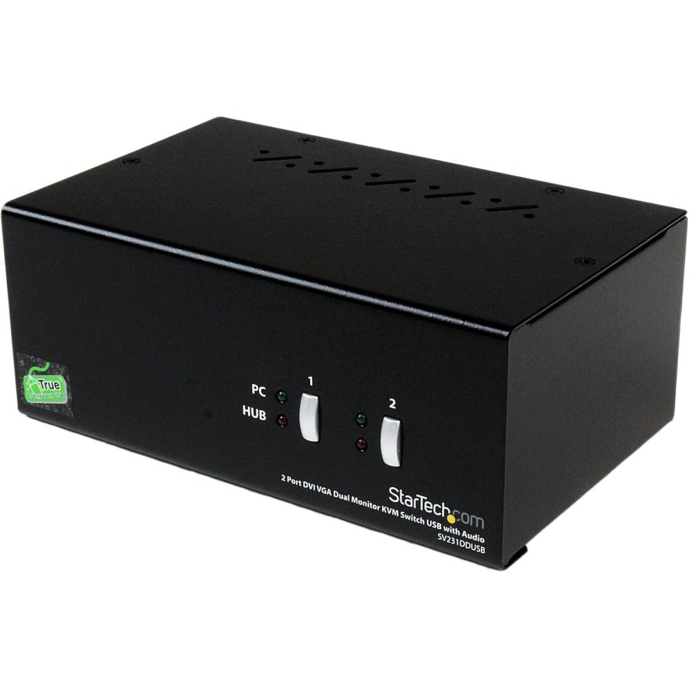 imageStarTechcom 2 Port DisplayPort KVM Switch  2560x1600 TAA 60Hz  Dual Port DP USB Keyboard Video Mouse Switch Box w Audio for Computers and Monitors SV231DPUAVGA  DVI