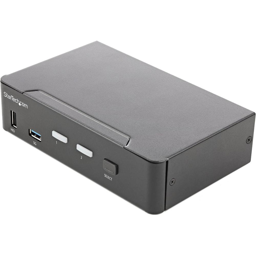 imageStarTechcom 2 Port HDMI KVM Switch  Single Monitor 4K 60Hz Ultra HD HDR  Desktop HDMI 20 KVM Switch with 2 Port USB 30 Hub 5Gbps and 4X USB 20 HID Audio  Hotkey Switching  TAA