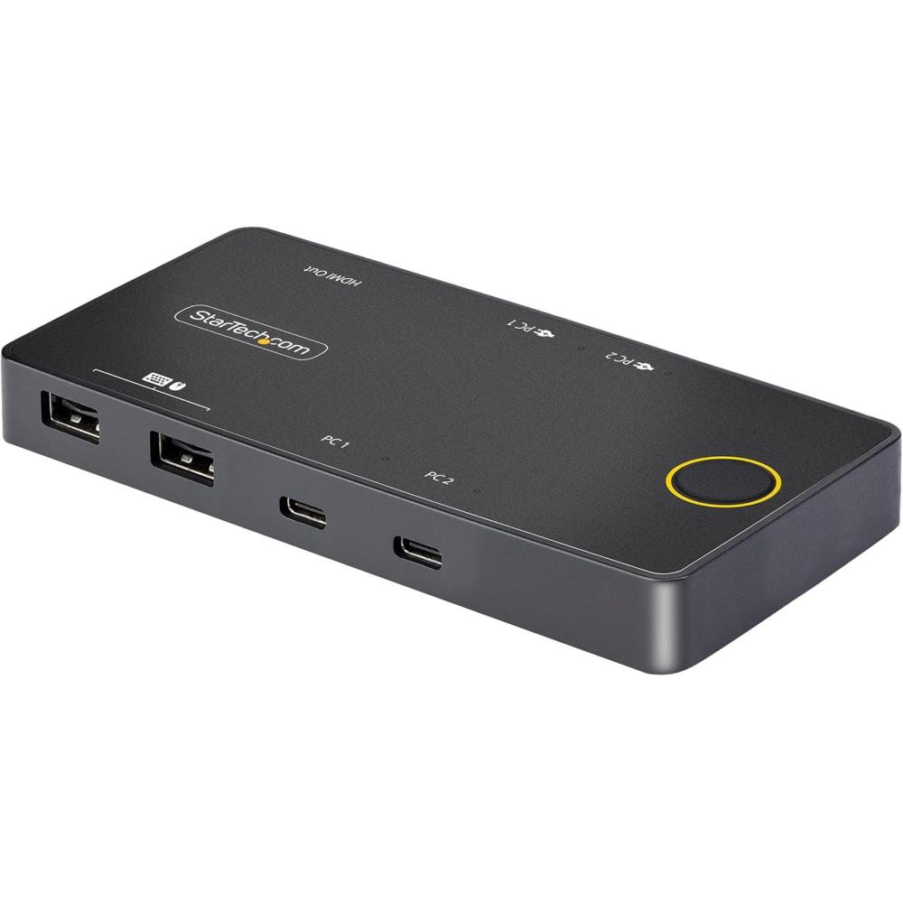 imageStarTechcom 2 Port USB C KVM Switch  4K 60Hz HDMI  Compact Dual Port UHD USB Type C Desktop Mini KVM Switch with USB C Cables  Bus Powered  MacBook iPad Pro ThinkPad IdeaPad EliteBook TAA2 x USBC w PD