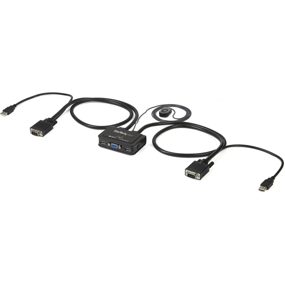 imageStarTechcom 2 Port USB HDMI Cable KVM Switch with Audio and Remote Switch  USB Powered KVM with HDMI  Dual Port HDMI KVM Switch SV211HDUABlackVGA