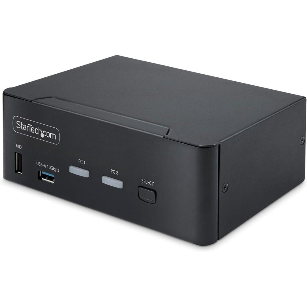 imageStarTechcom 2Port DualMonitor DisplayPort 14 KVM Switch 8K 60Hz  4K 144Hz 2X USB 32 10Gbps Ports TAA Compliant