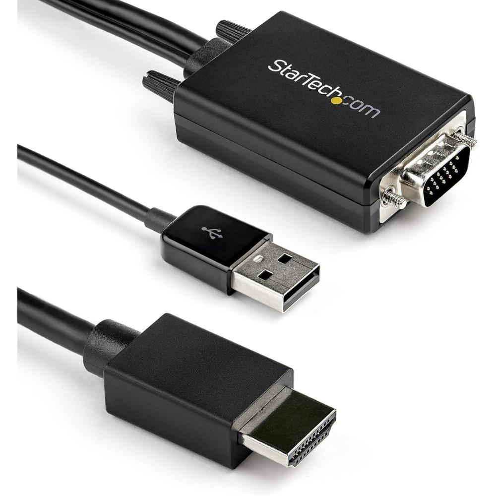 imageStarTechcom 2m VGA to HDMI Converter Cable with USB Audio Support ampamp Power  Analog to Digital Video Adapter Cable to connect a VGA PC to HDMI Display  1080p Male to Male Monitor Cable VGA2HDMM2M3m
