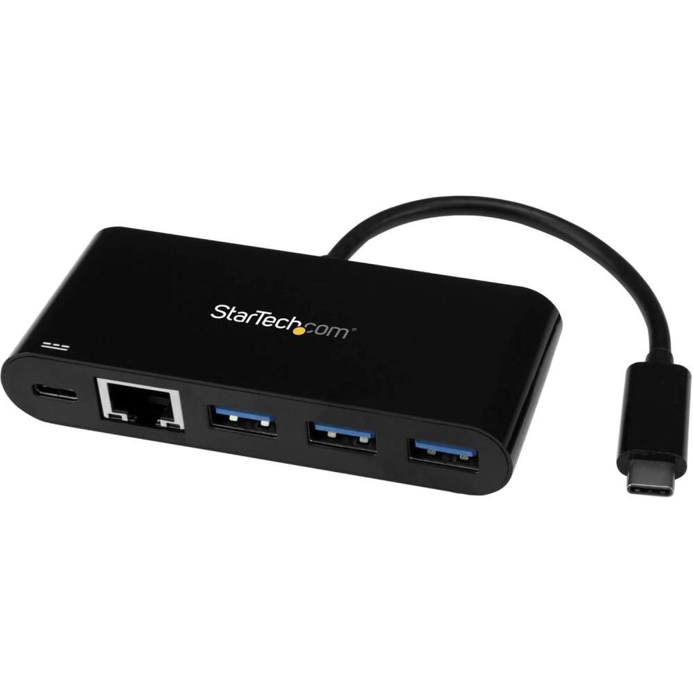 imageStarTechcom 3 Port USBC Hub with Gigabit Ethernet ampamp 60W Power Delivery Passthrough Laptop Charging  USBC to 3x USBA USB 30 SuperSpeed 5Gbps  USB 3132 Gen 1 TypeC Adapter Hub HB30C3AGEPDBlack