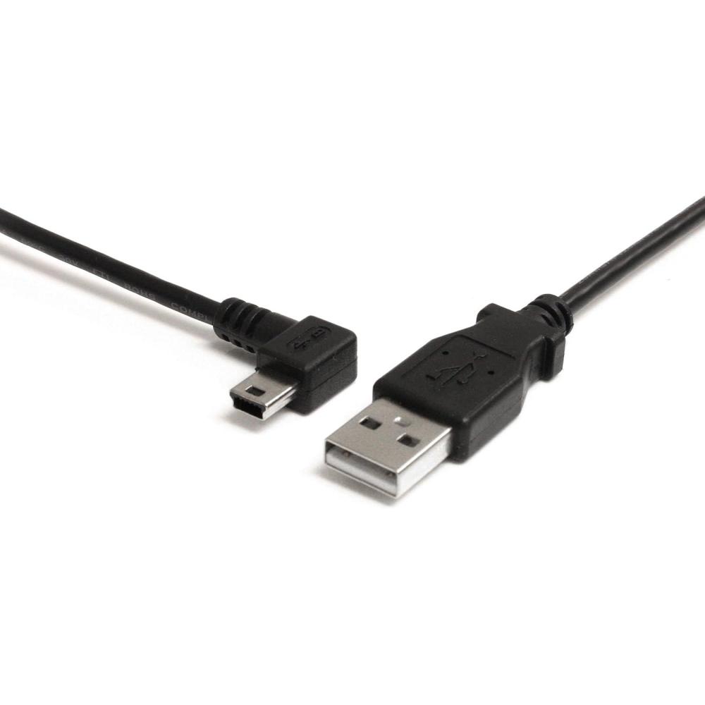 imageStarTechcom 3 ft 09 m Right Angle USB to Mini USB Cable  USB 20 A to Right Angle Mini B  Black  Mini USB Cable USB2HABM3RA3 ft  1m