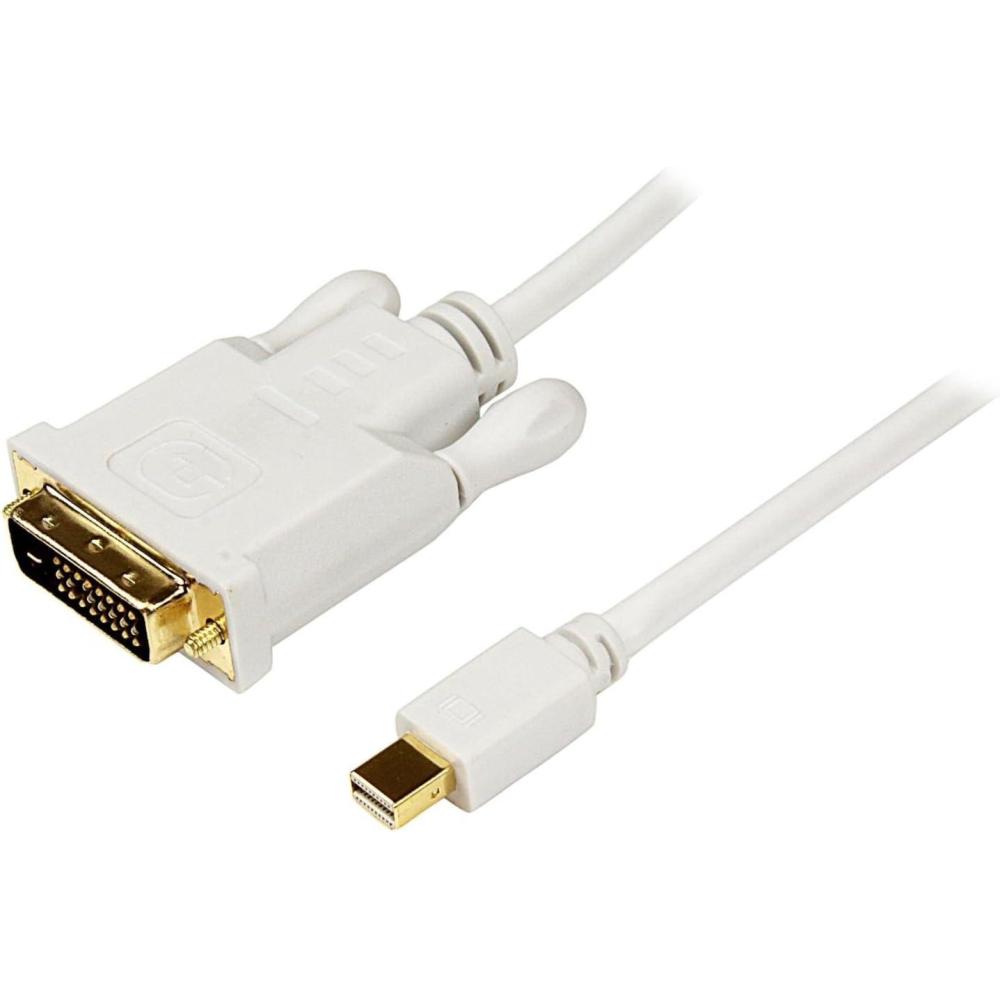 imageStarTechcom 3ft 09m Mini DisplayPort to DVI Cable  Mini DP to DVI Adapter Cable  1080p Video  Passive mDP 12 to DVID Single Link  mDP or Thunderbolt 12 MacPC to DVI Monitor MDP2DVIMM3BWhite
