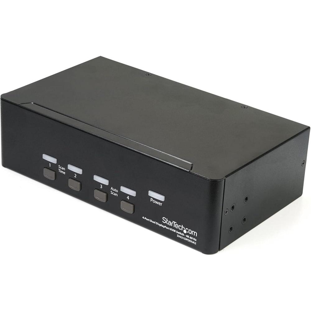 imageStarTechcom 4 Port DisplayPort KVM Switch  4K 60Hz  Single Display  Dual Port UHD DP 12 USB KVM Switch with Integrated USB 20 Hub ampamp Audio  Dell HP Apple Lenovo  TAA Compliant SV431DPUA2Dual Monitor 4K60  SV431DPDDUA2