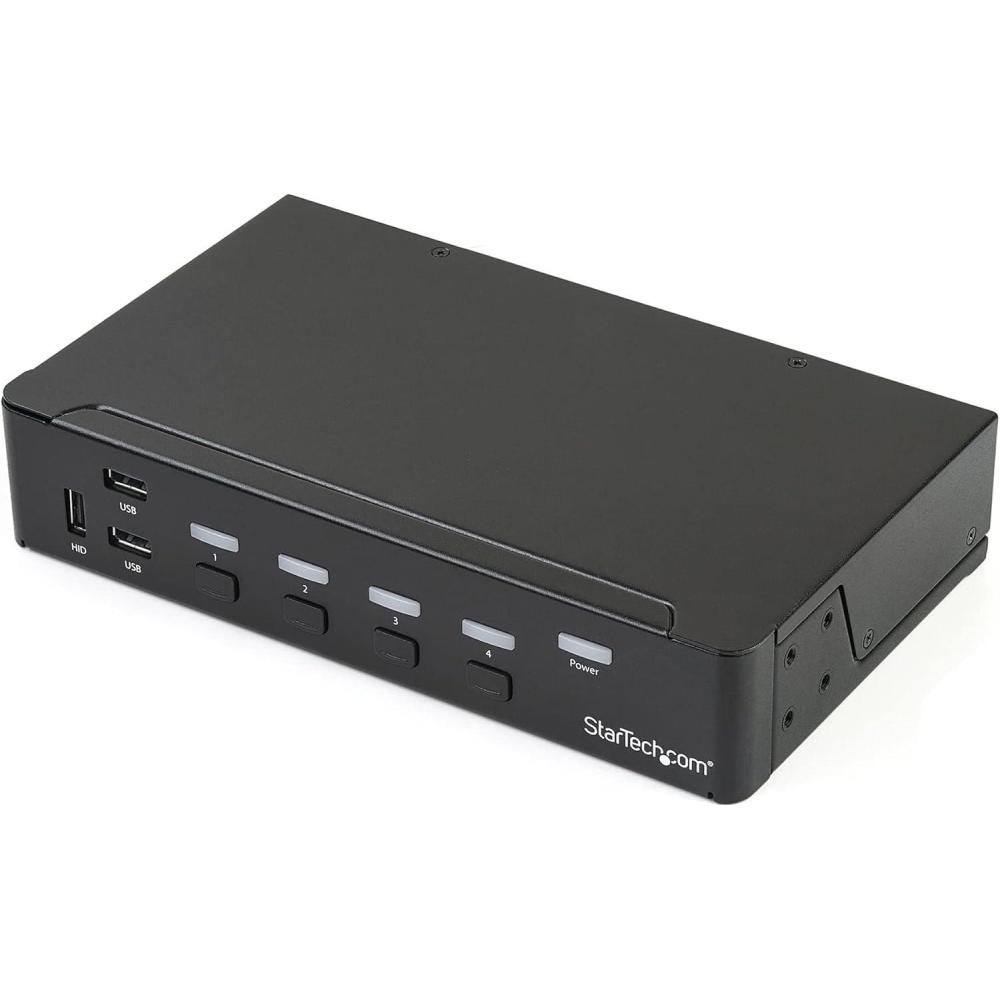 imageStarTechcom 4 Port DisplayPort KVM Switch  4K 60Hz  Single Display  Dual Port UHD DP 12 USB KVM Switch with Integrated USB 20 Hub ampamp Audio  Dell HP Apple Lenovo  TAA Compliant SV431DPUA2Single Monitor 4K30