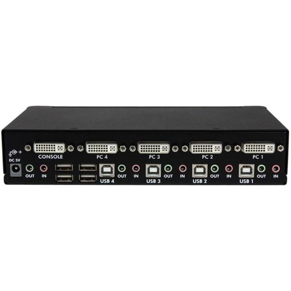 imageStarTechcom 4 Port High Resolution USB DVI Dual Link KVM Switch with Audio and USB 20 Hub SV431DVIUAHR