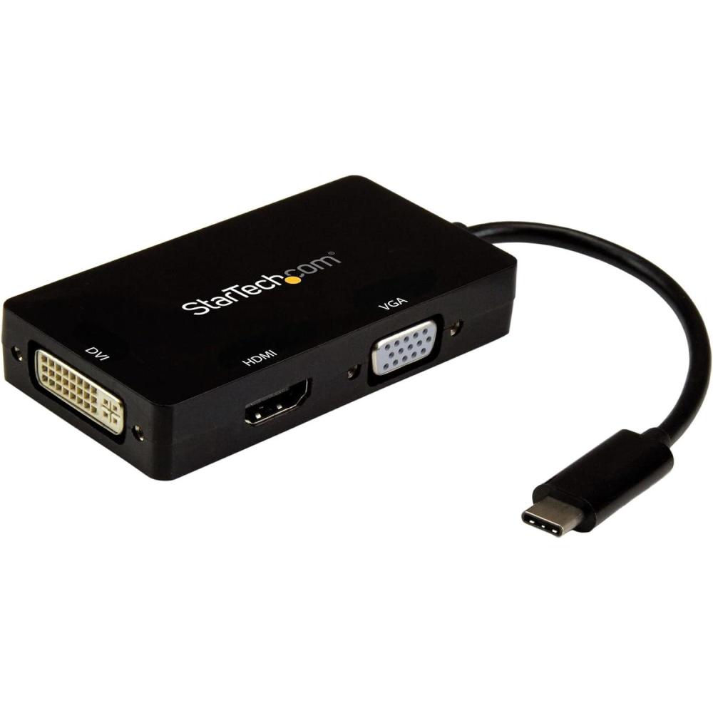 imageStarTechcom 4K USB C to HDMI VGA ampamp DVI Multi Port Video Display Adapter for Mac  Windows Laptop ampamp Monitor CDPVGDVHDBPBlack