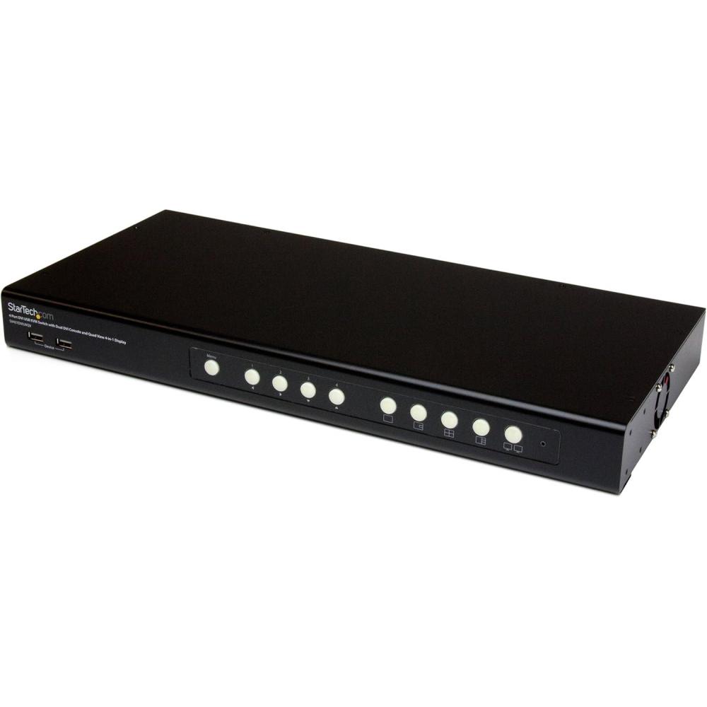 imageStarTechcom 4Port Dual KVM Switch with Audio for DVI Computers  Builtin USB Hub TAA SV431DD2DUA4in1  Audio  USB 20 Hub  Rack Mountable