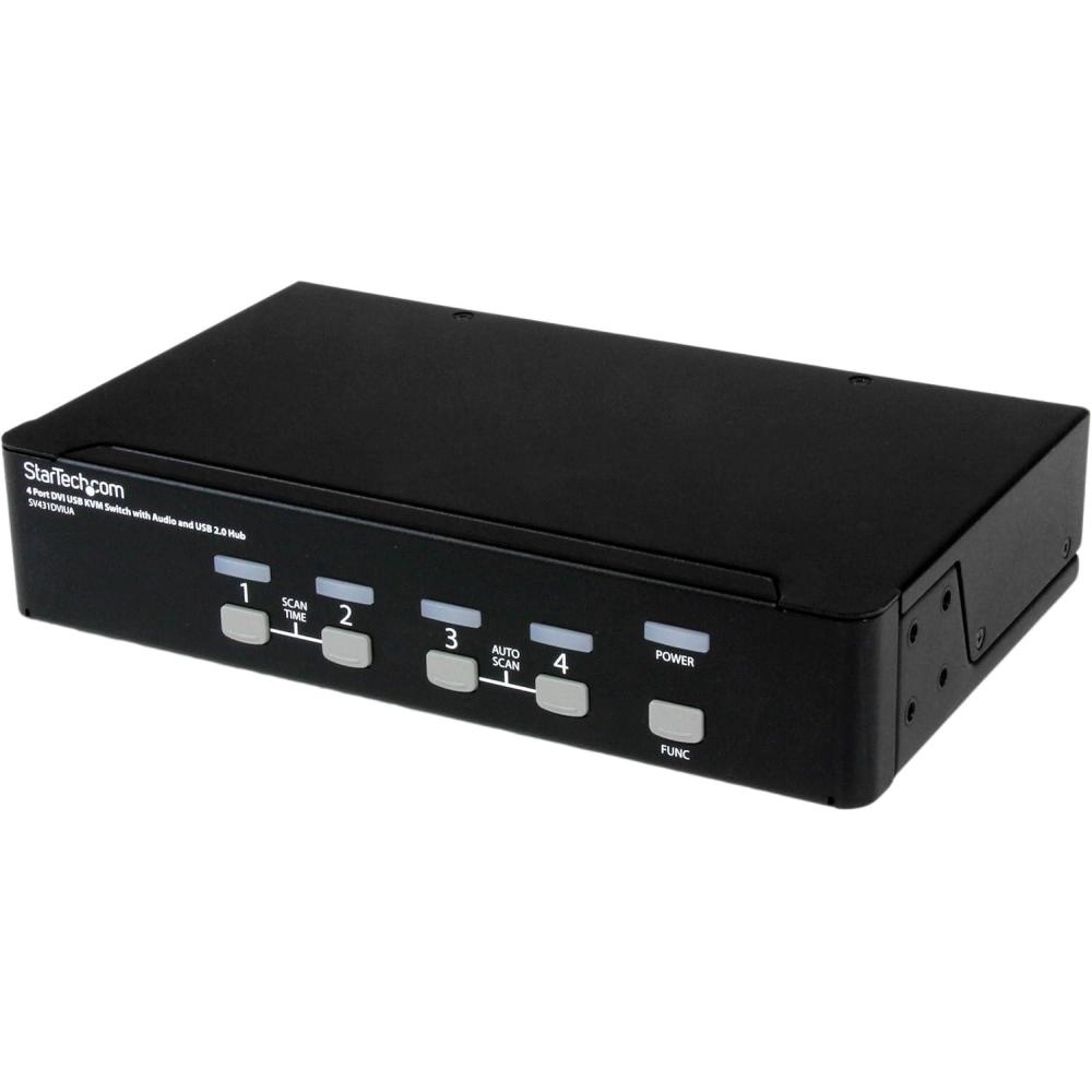 imageStarTechcom 4Port KVM Switch for DVI Computers  1U RackMount KVM Switch with Audio  DVI KVM switch 2 port  1U  TAA SV431DVIUA